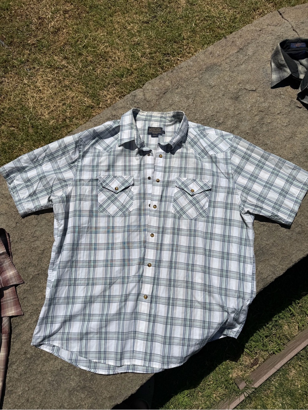 Pendleton Men’s XXL Plaid Pearl Snap Short Sleeve Western Shirt